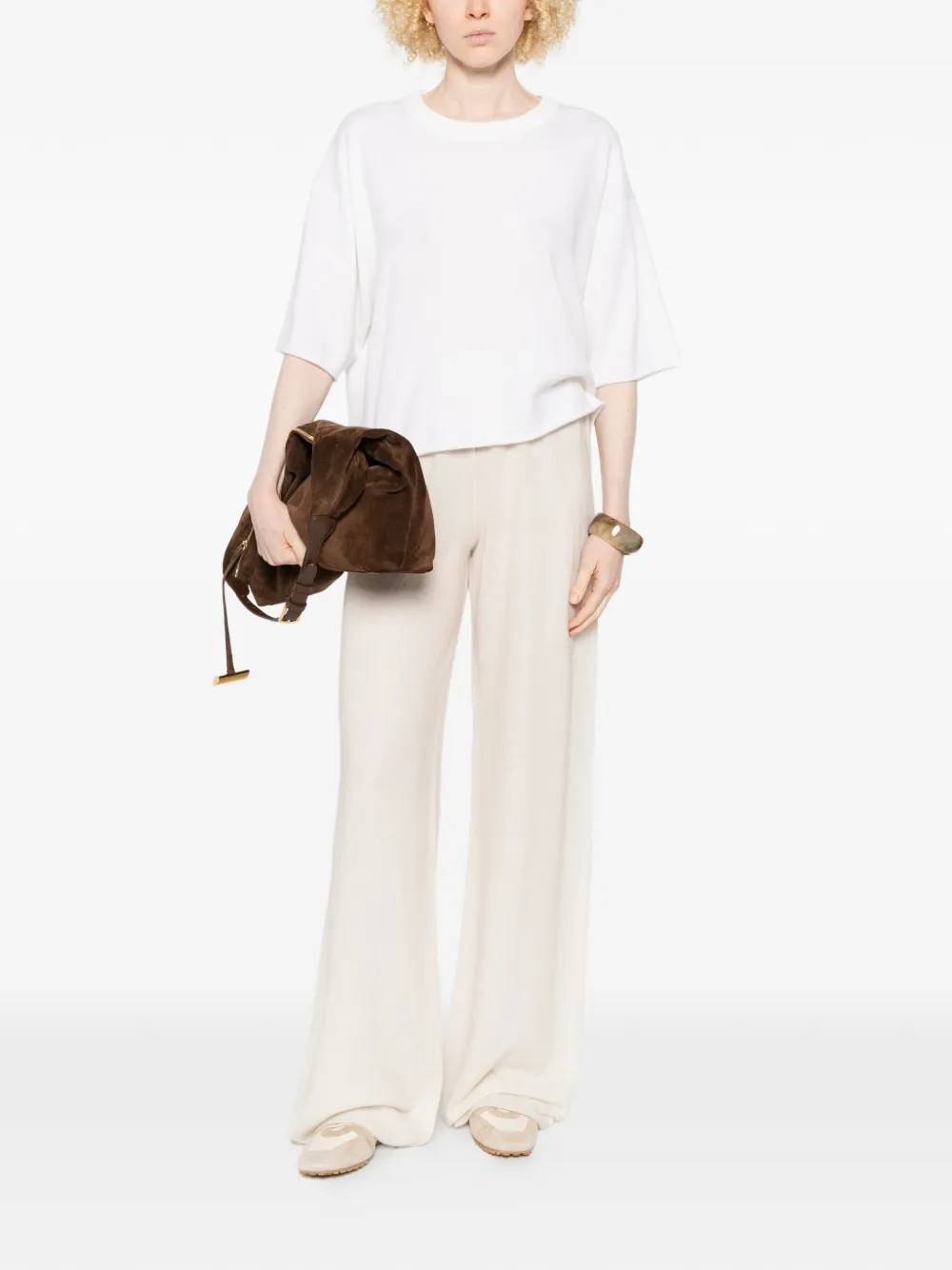  Allude Short-sleeve Top - White 