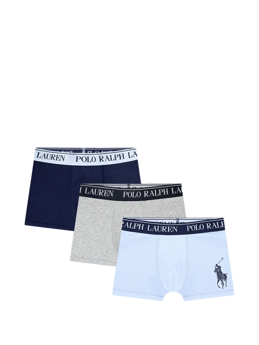 POLO RALPH LAUREN KIDS waistband boxers (set of three) - Blu