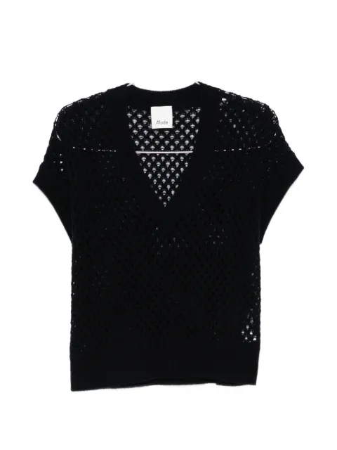 Allude V-neck knitted top