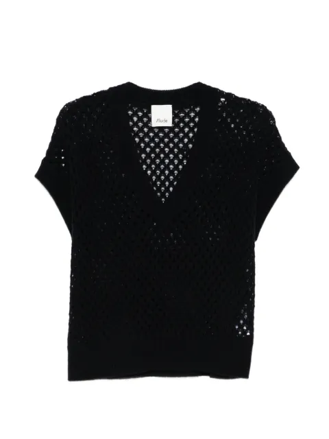 Allude V-neck knitted top