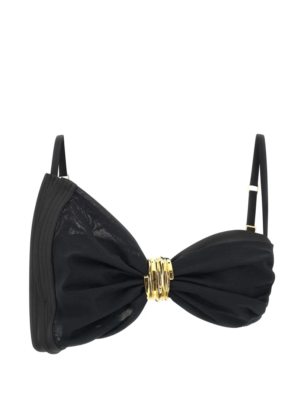 Elisabetta Franchi tulle-bow bra - Nero