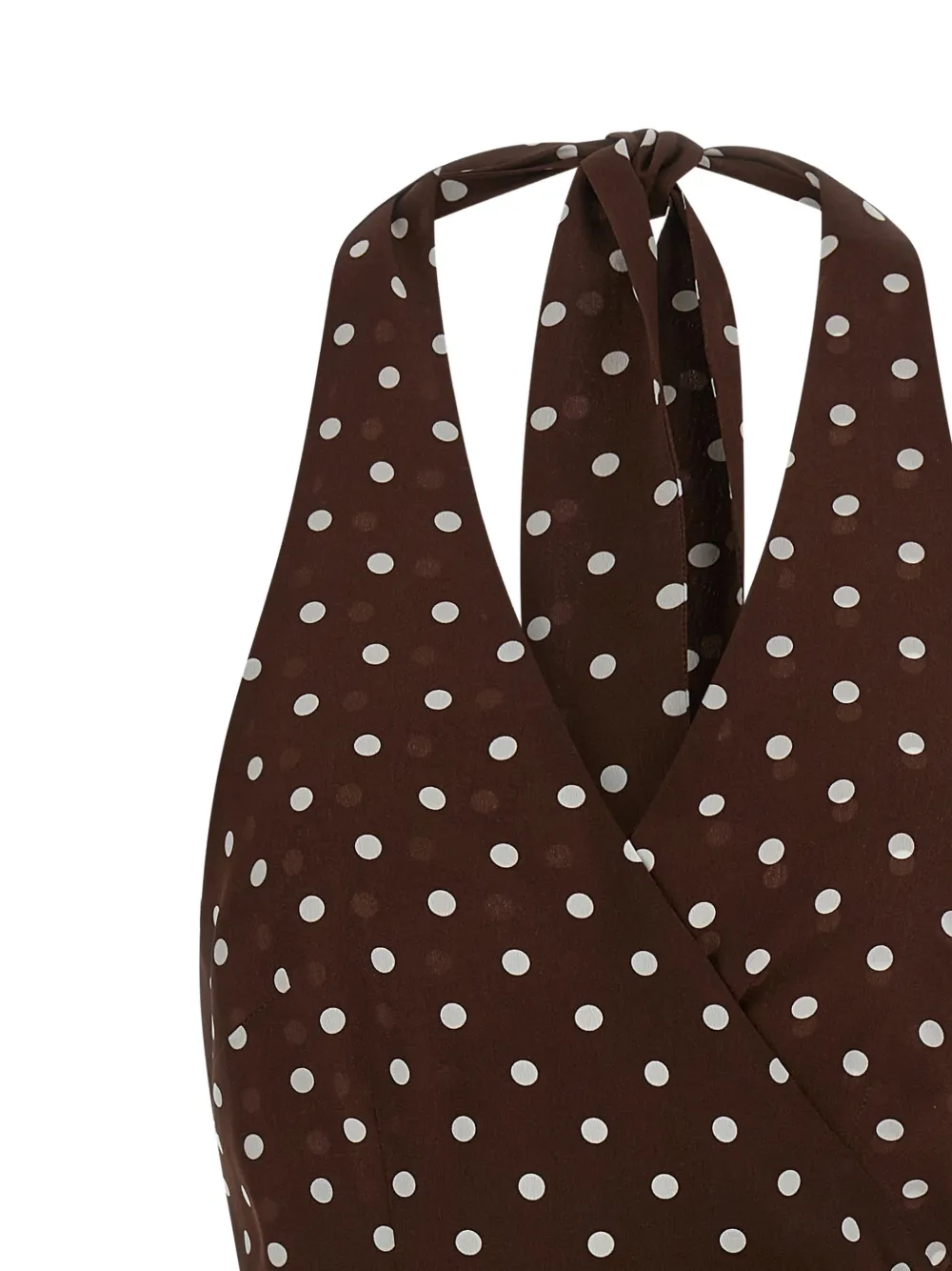 P.a.r.o.s.h. Polka-dot Tie Top - Brown 
