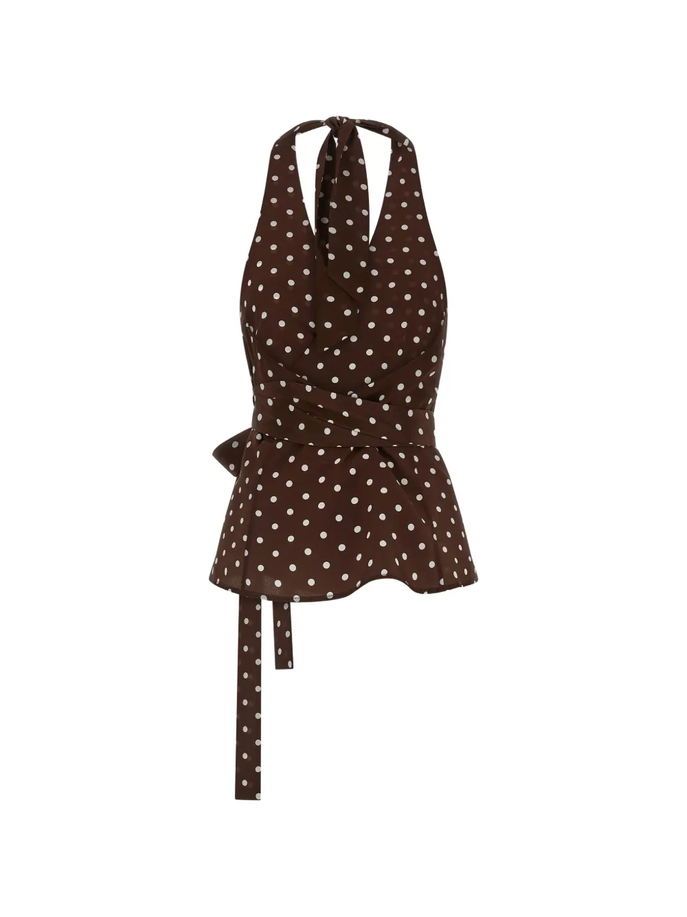  P.a.r.o.s.h. Polka-dot Tie Top - Brown 