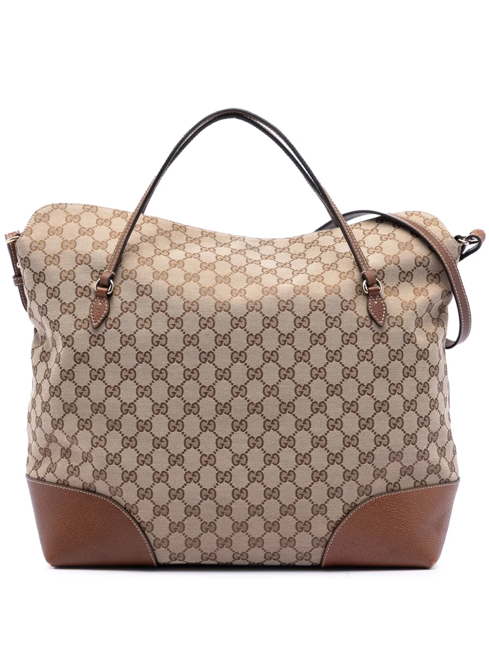 Gucci Pre-Owned 2016-2026 Large GG Canvas Bree Fold Over Tote satchel - Marrone