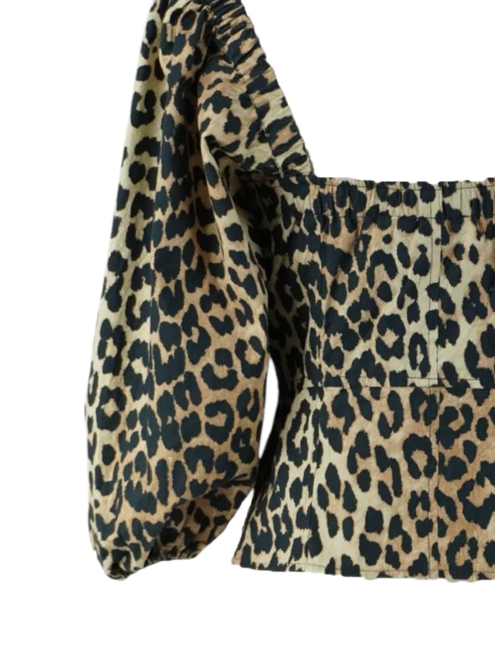 Leopard-Print Puff-Sleeved Top