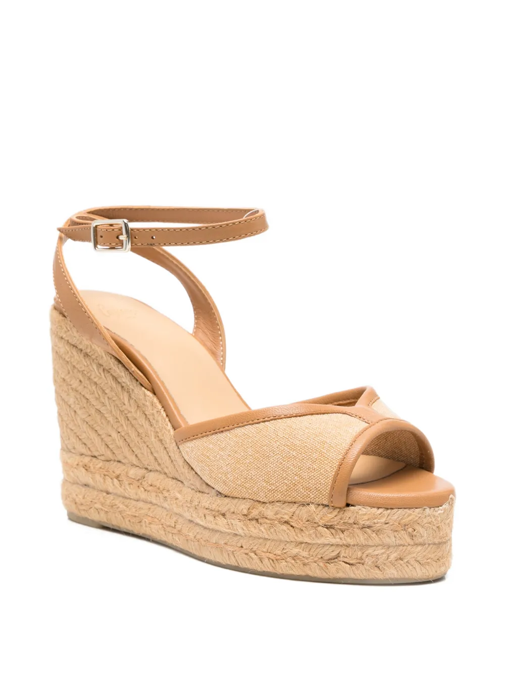 Castañer Brigitte ankle strap wedge espadrilles Beige