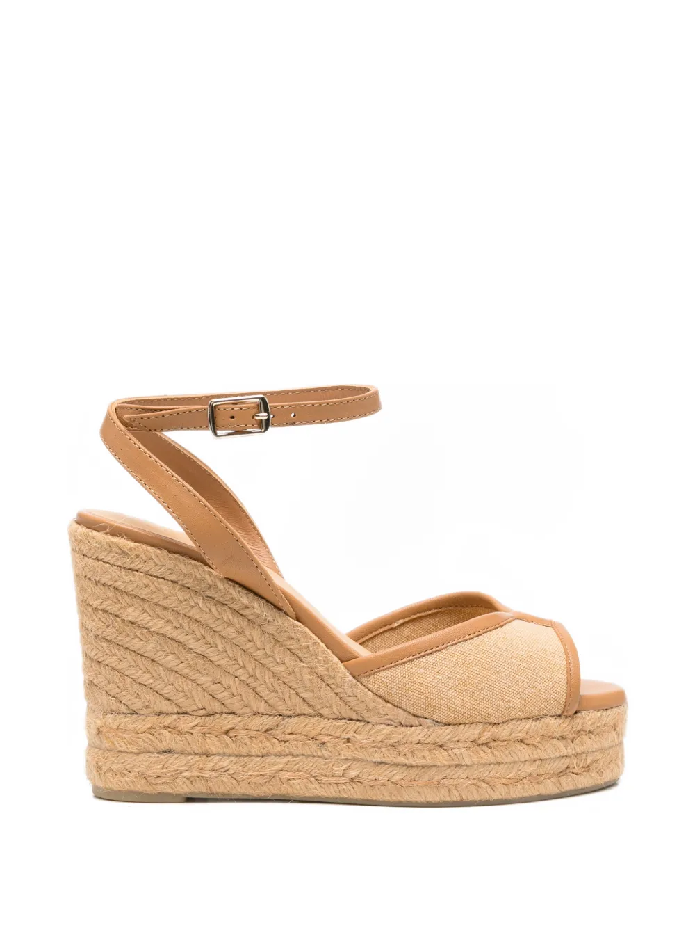 Castañer Brigitte ankle strap wedge espadrilles Beige