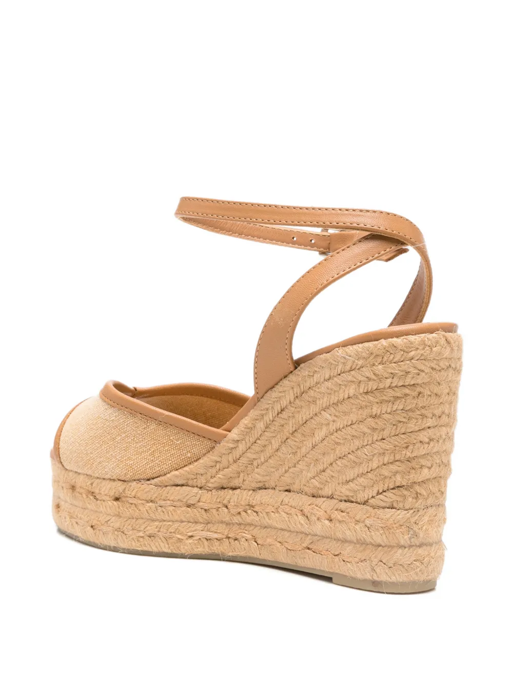 Castañer Brigitte ankle strap wedge espadrilles Beige