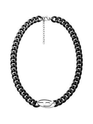 Diesel Dx1433 Oval D カーブチェーン ネックレス | シルバートーン