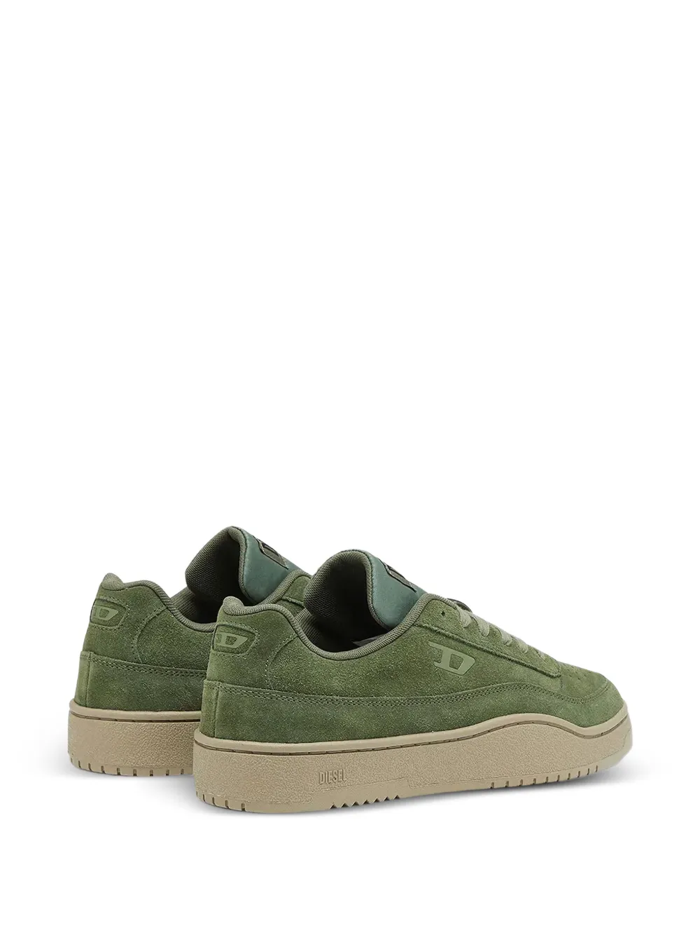 Diesel logo suede sneakers Groen