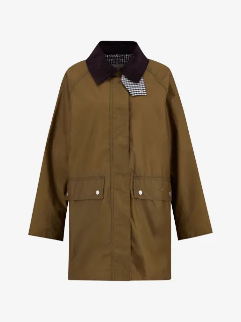 Barbour check-detail coat