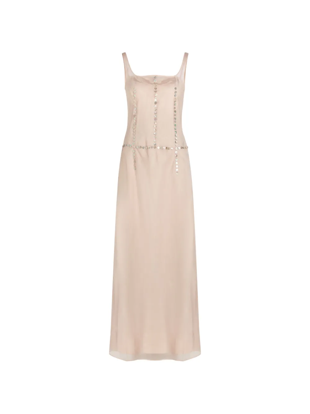 STAUD Greta button-embellished sleeveless maxi dress - Toni neutri