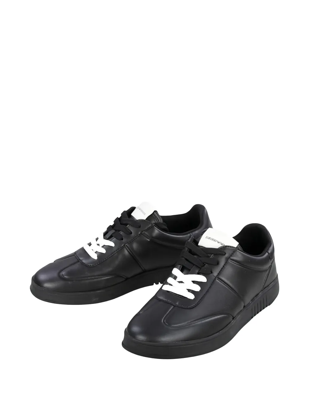 Emporio Armani Leren sneakers Zwart
