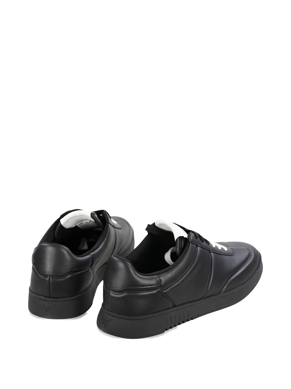 Emporio Armani Leren sneakers Zwart