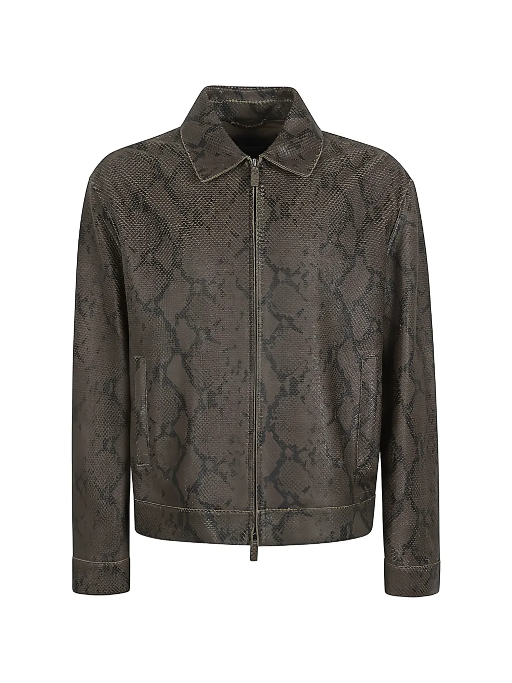 Emporio Armani zip-fastening patterned jacket - Braun