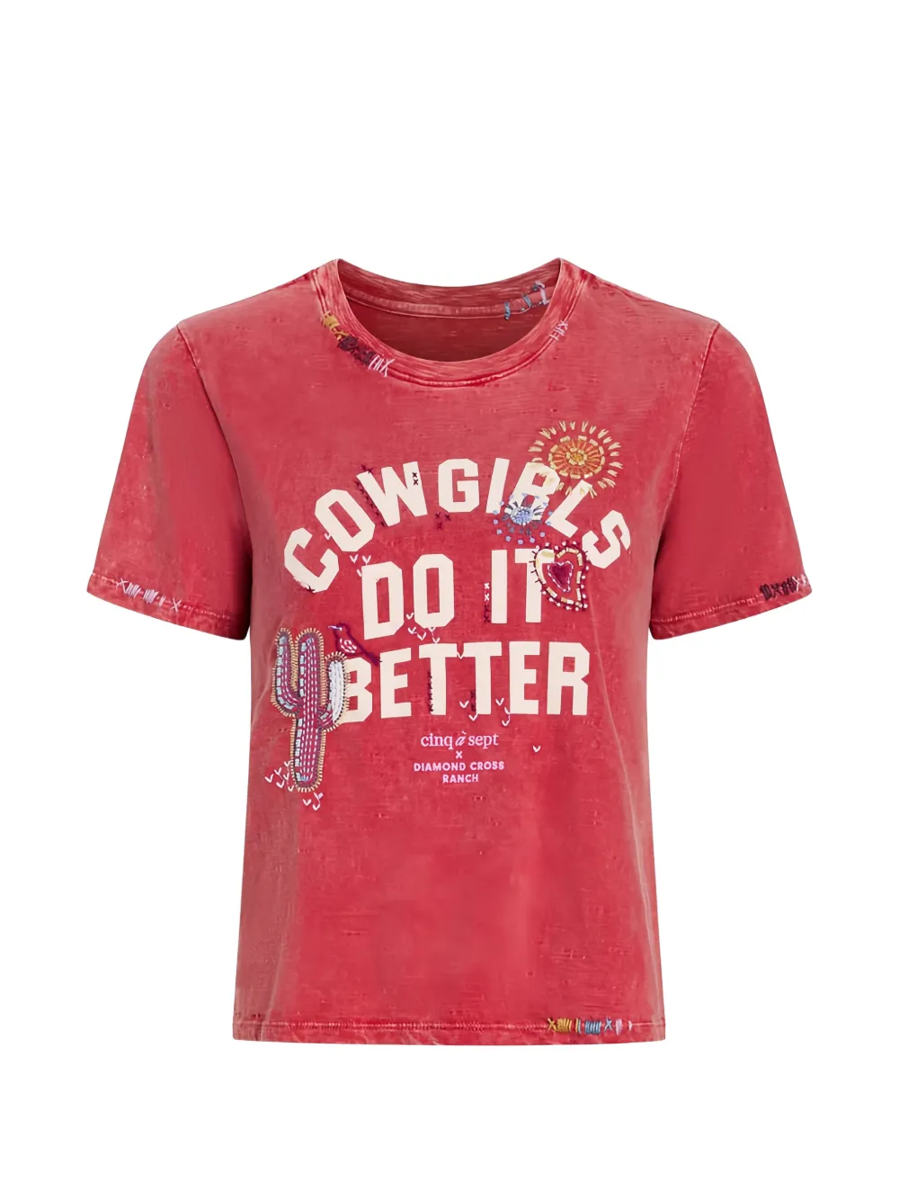 Cinq A Sept lettering T-shirt - Rosso