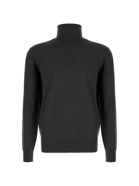 Zegna dark grey mélange roll-neck sweater