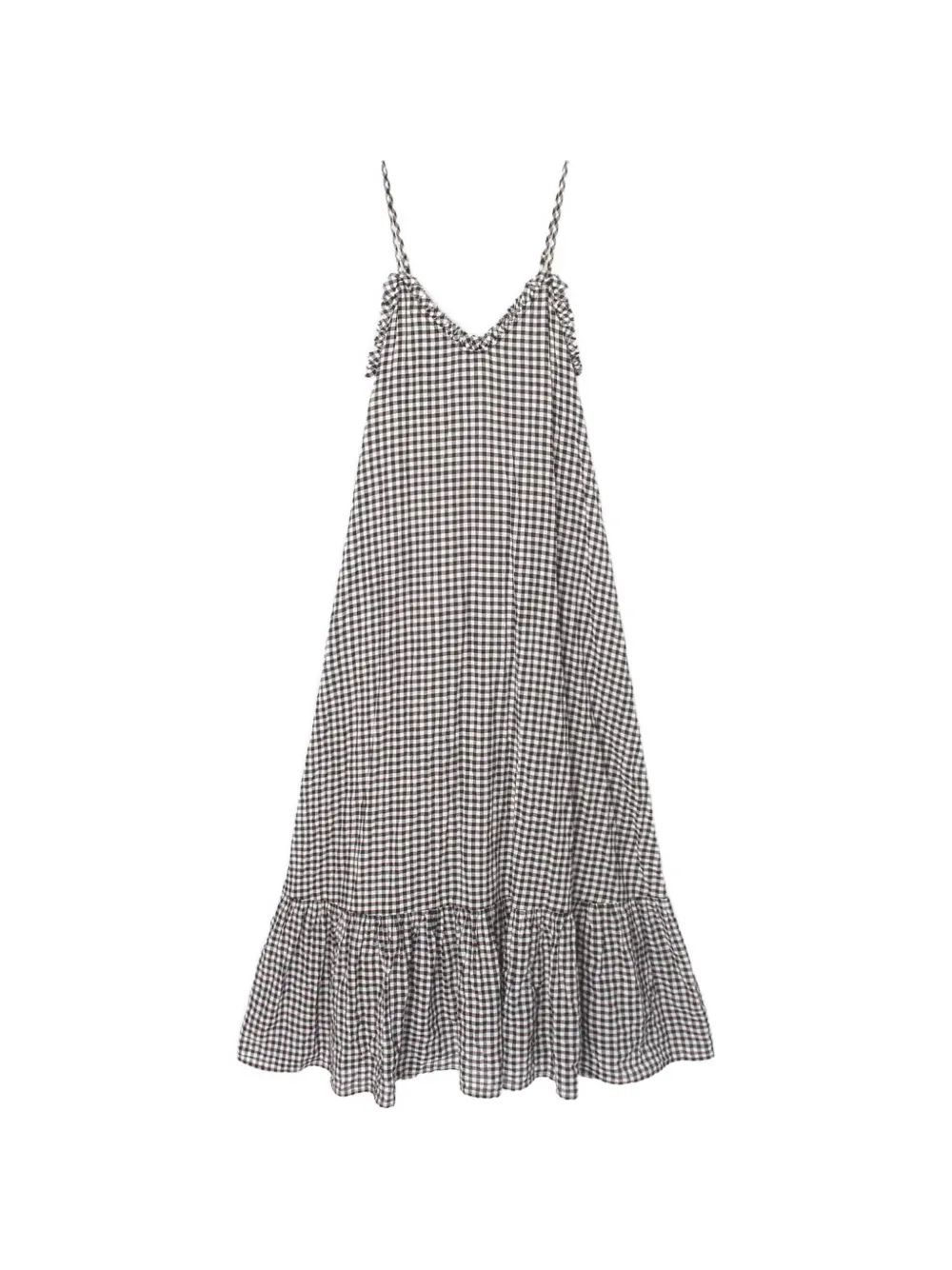 Xirena Taytum checked ruffled midi dress - Black