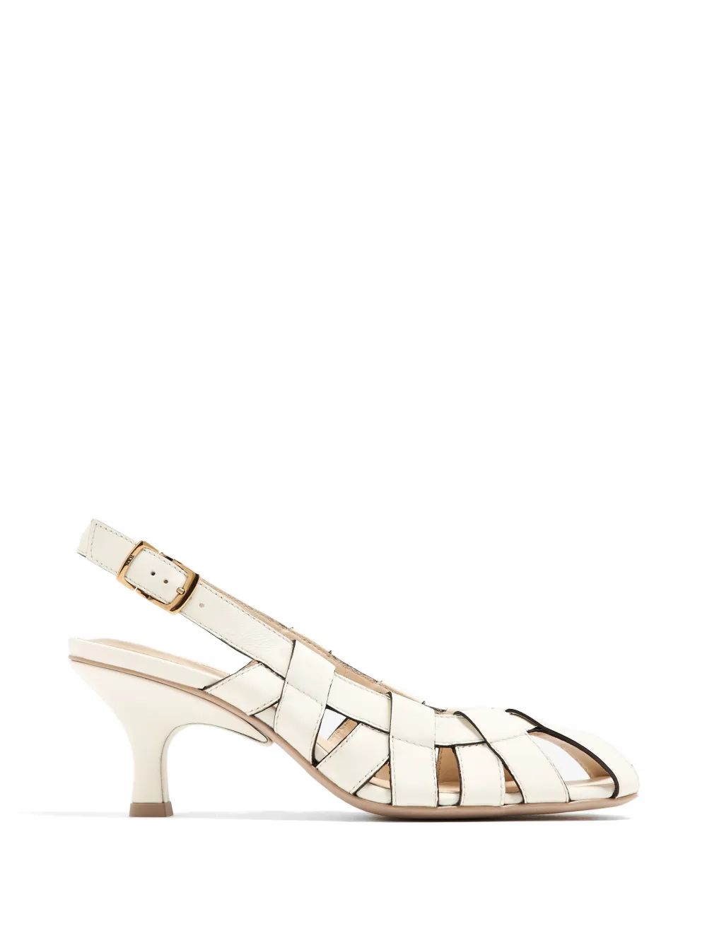 Tod's leather slingback pumps Beige