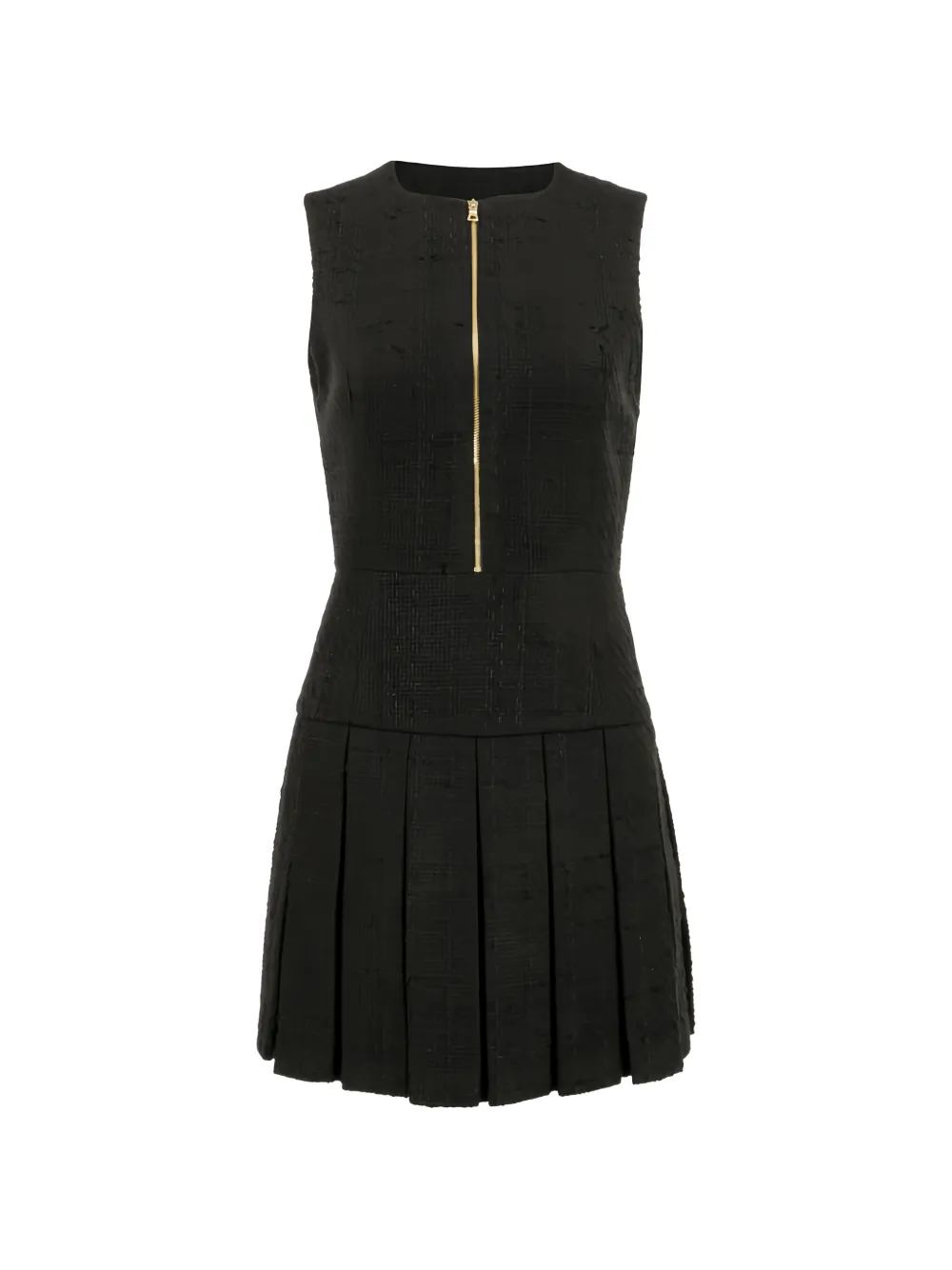 alice + olivia Ellis pleated drop-waist mini dress - Nero