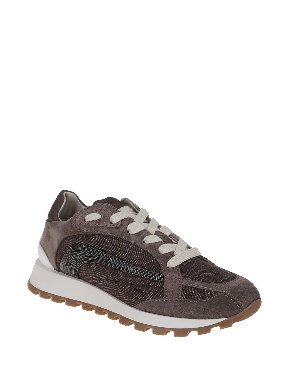 Brunello Cucinelli Sneakers met kralendetail Bruin