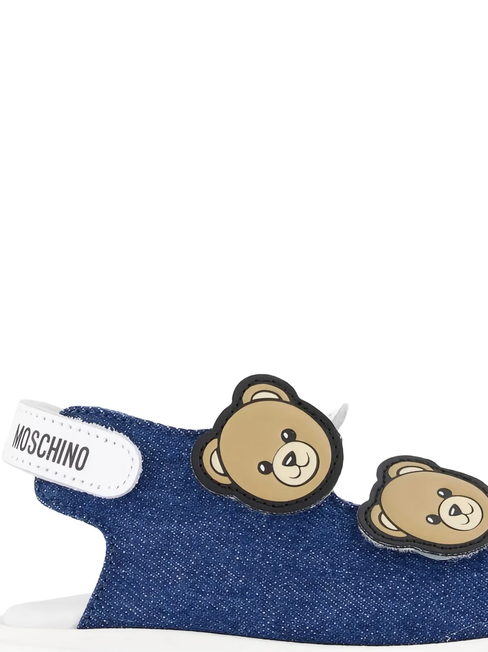 Moschino Kids bear-appliqué strap sandals Blauw