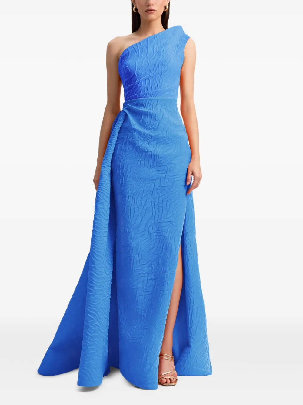 Gemy Maalouf Drapierte One-Shoulder-Robe - Blau