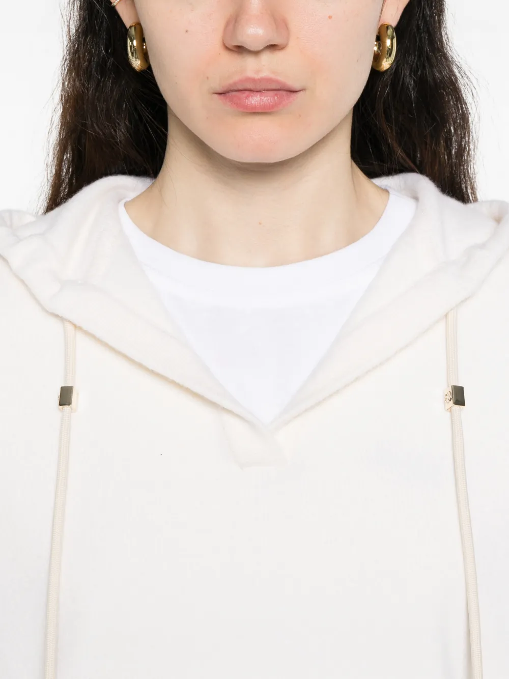 Dorothee Schumacher Trui met capuchon en V-hals Beige