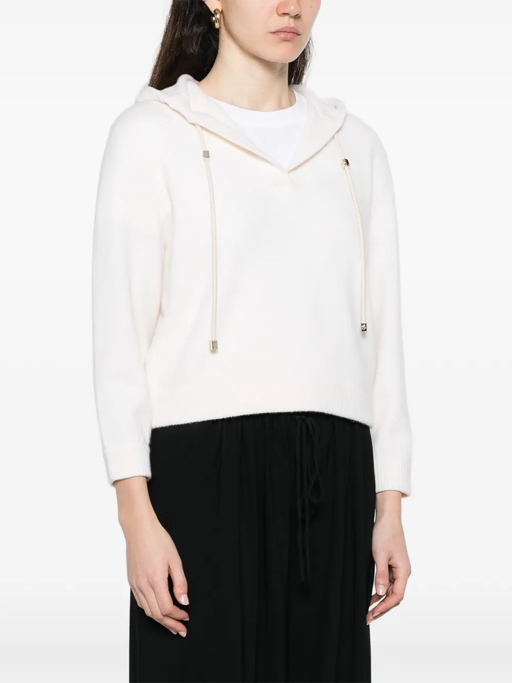 Dorothee Schumacher Trui met capuchon en V-hals Beige