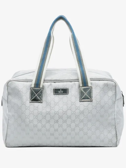 Gucci Pre-Owned Borsa da viaggio in tela GG con decorazione Web 2016-2026