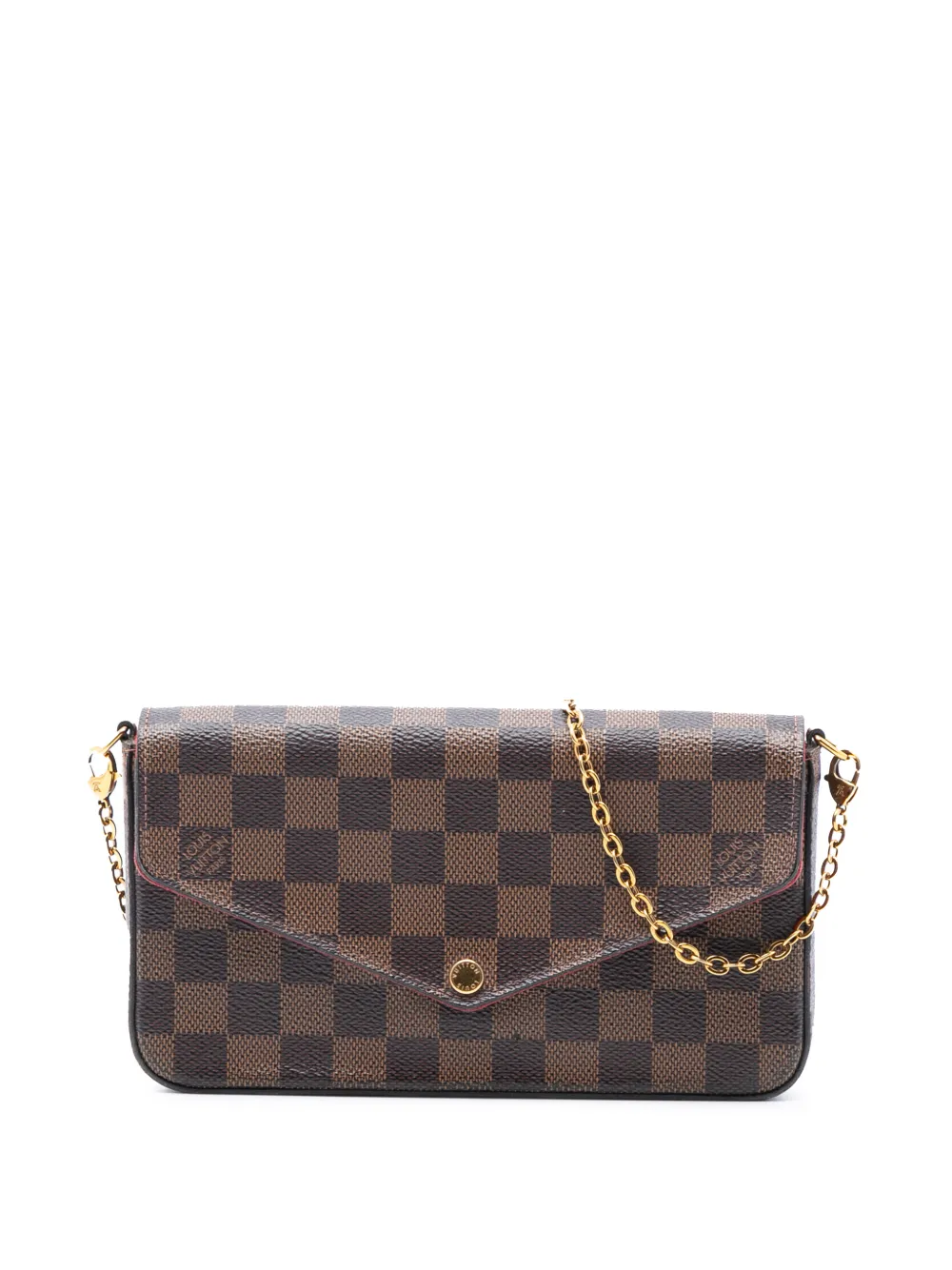 Louis Vuitton Pre-Owned Borsa a tracolla Pochette Felicie in tela Damier Ebène 2019 - Marrone