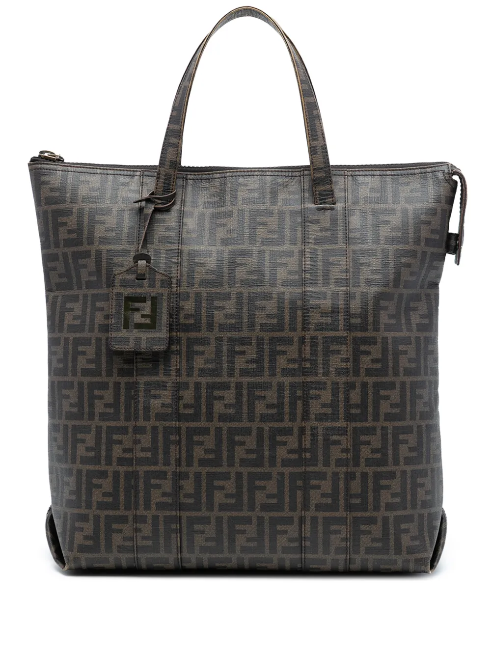 Fendi Pre-Owned 2000-2010 Zucca Coated Canvas Vertical tote bag - Marrone