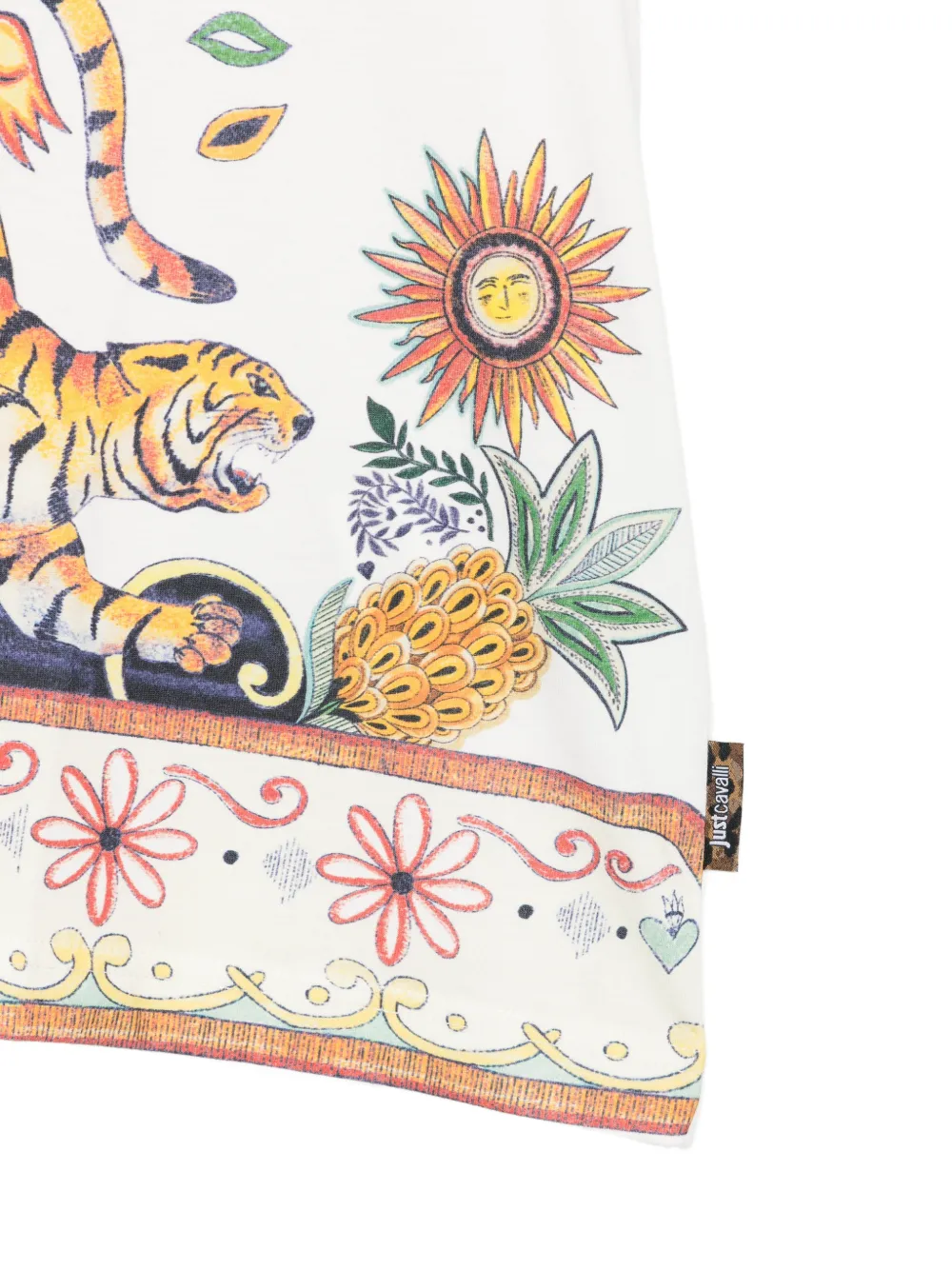 Just Cavalli T-shirt met bloemenprint Wit
