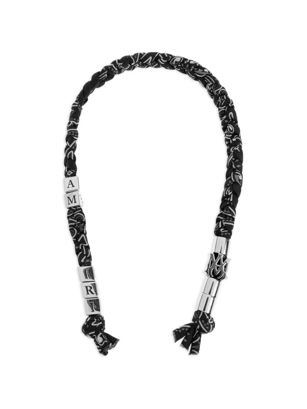  Amiri Braided Logo-dices Keychain - Silver 
