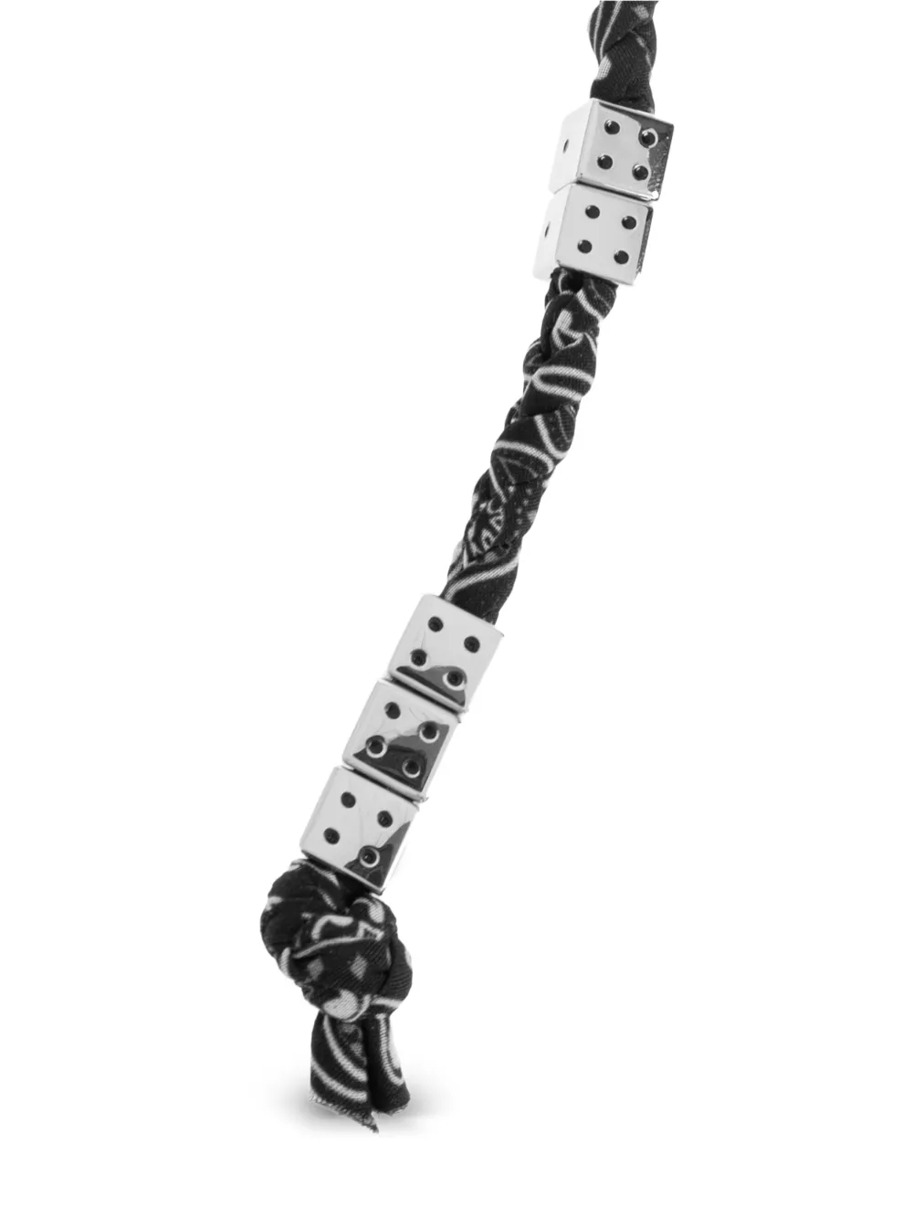  Amiri Braided Logo-dices Keychain - Silver 