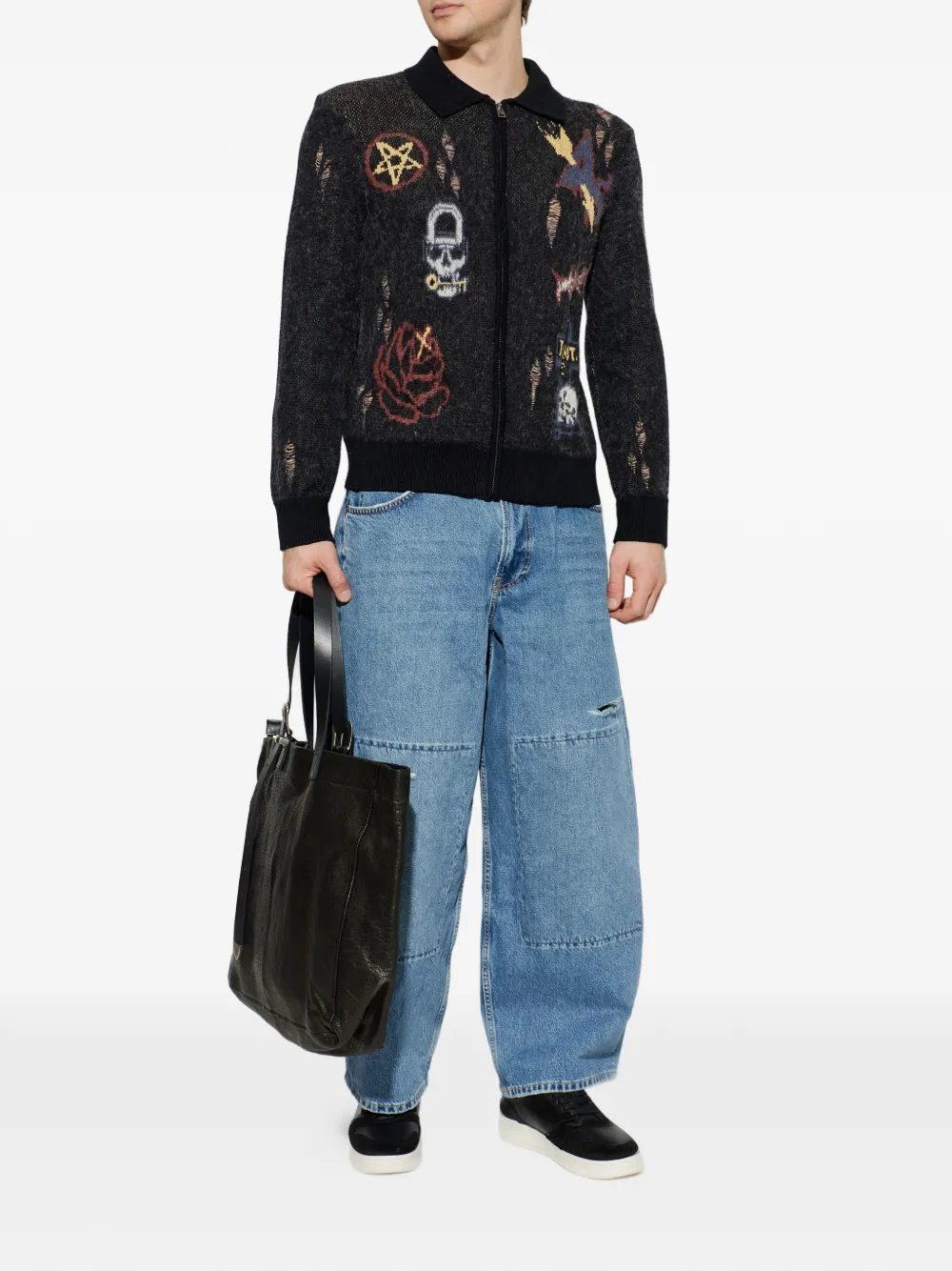 AllSaints 패널 배럴 와이드 진 | 와이드 진