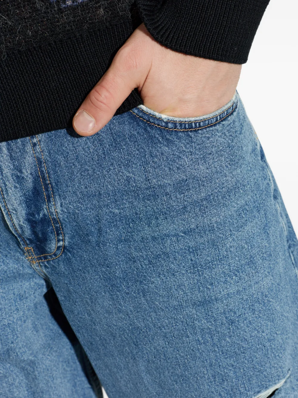 AllSaints Barrel jeans met wijde pijpen en vlakken Blauw