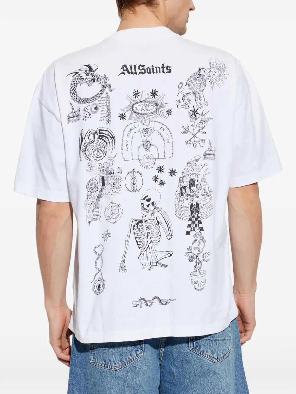 AllSaints T-shirt met grafische print Wit