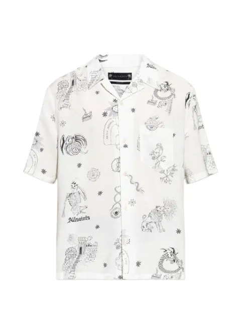 AllSaints Terra printed chest-pocket shirt