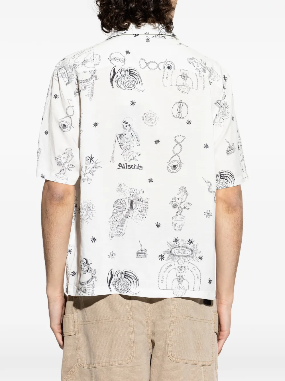 AllSaints Terra overhemd met borstzak en print Wit