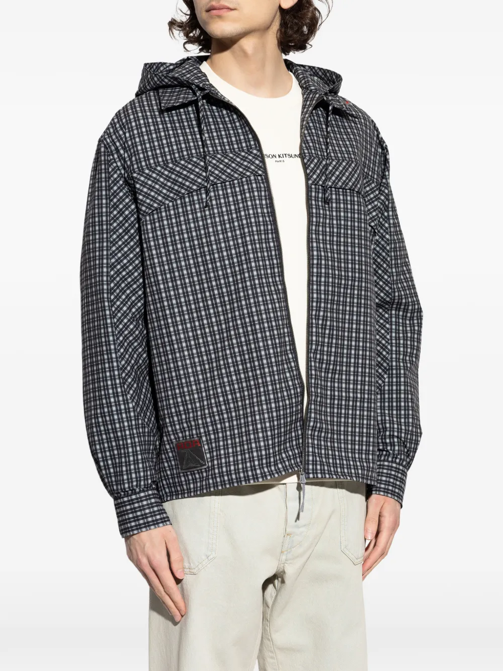  Roa Aair Flowave Hooded Checked Jacket - Black 