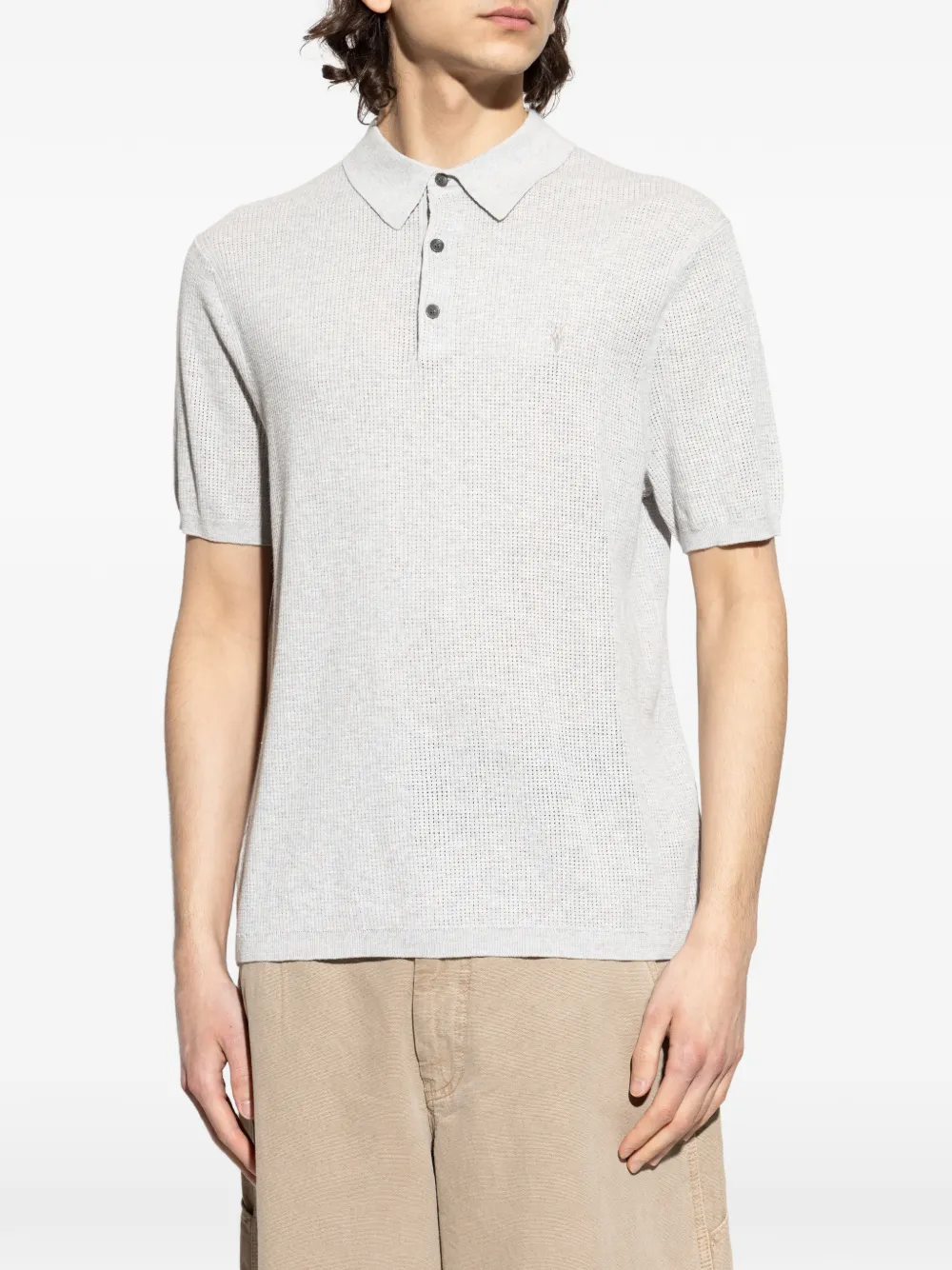 AllSaints Poloshirt met korte mouwen Grijs