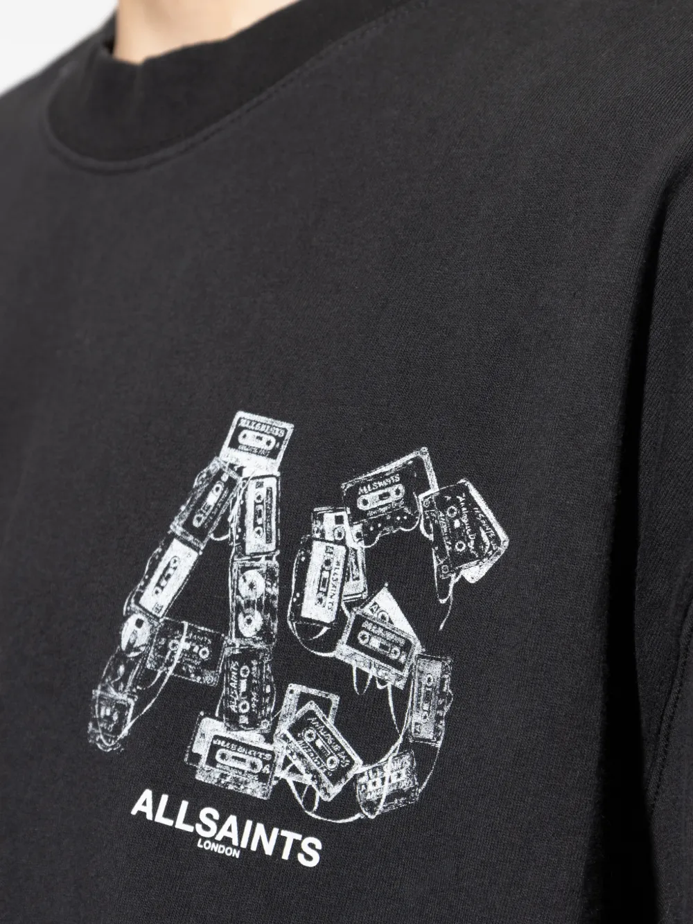 AllSaints Mixtape T-shirt met grafische print Zwart
