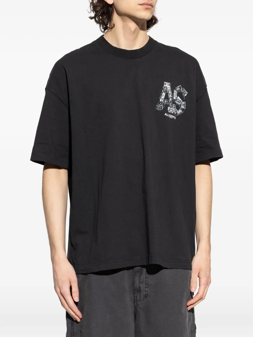 AllSaints Mixtape T-shirt met grafische print Zwart
