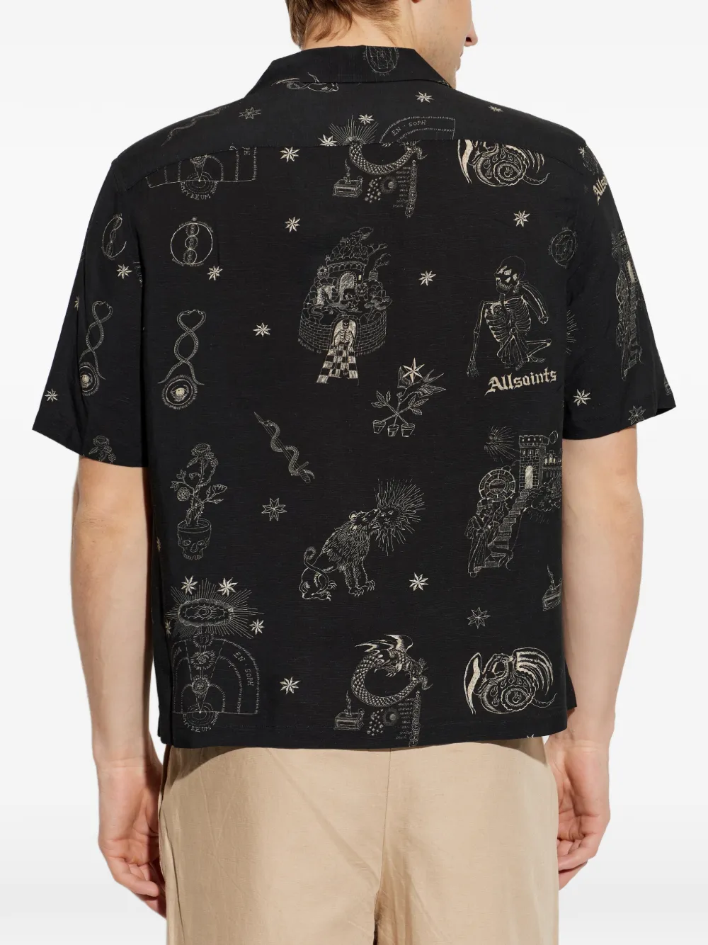 AllSaints Overhemd met grafische print Zwart