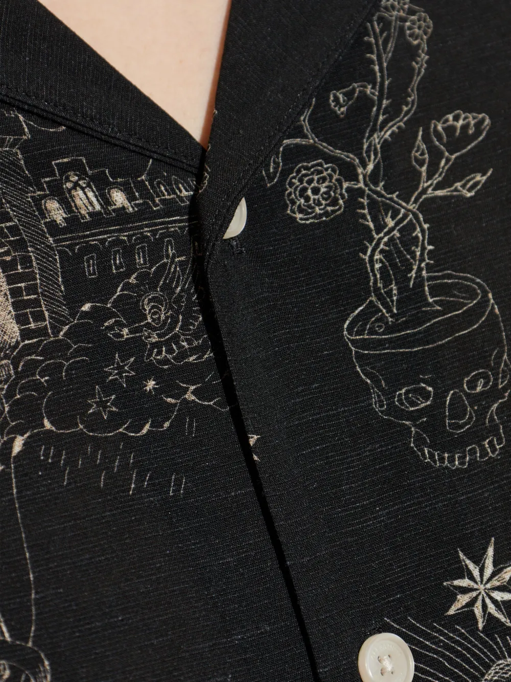 AllSaints Overhemd met grafische print Zwart