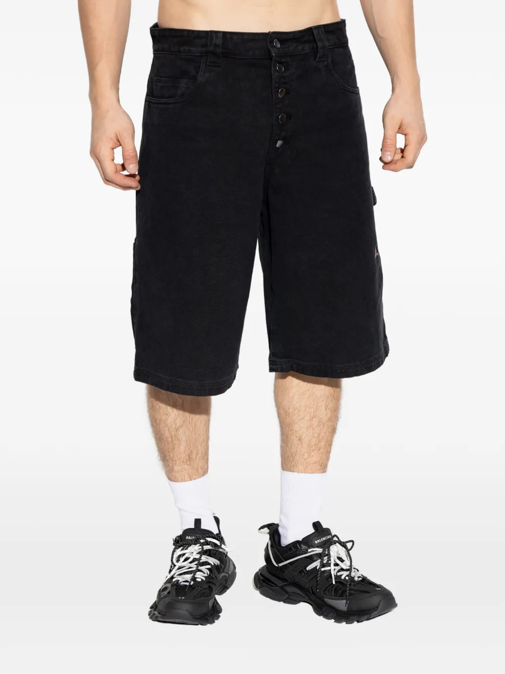  Roa Button-fastening Shorts - Black 