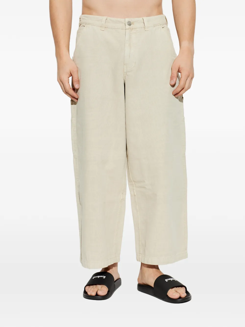  Allsaints Buttoned Wide-leg Jeans - Neutrals 