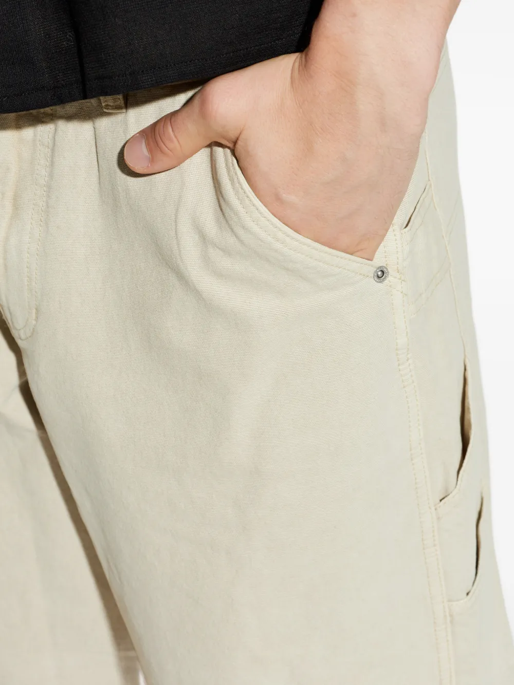 AllSaints Jeans met wijde pijpen en knopen Beige