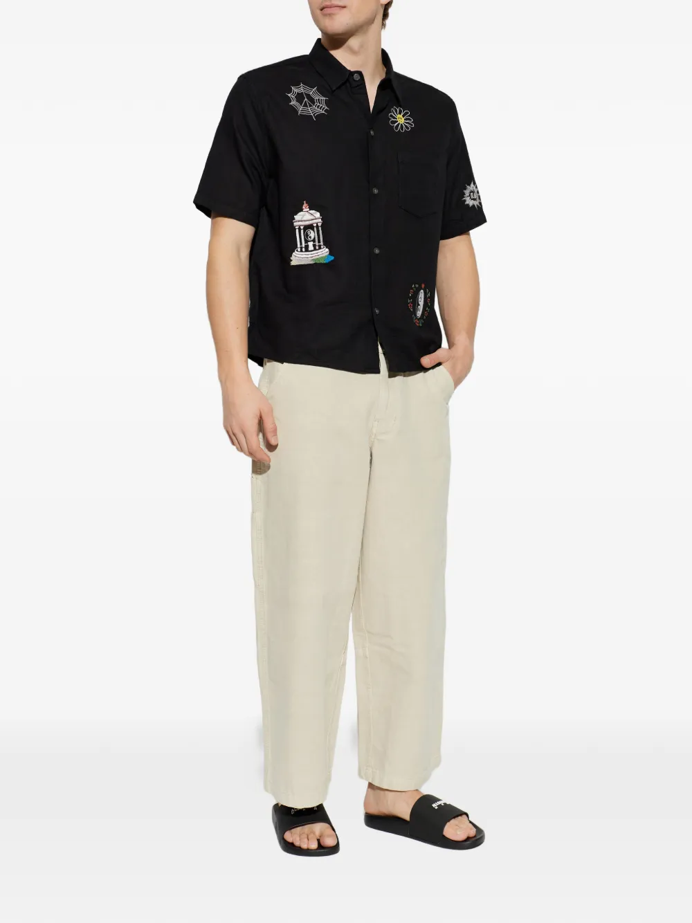 AllSaints 搭扣阔腿牛仔裤 | 阔腿牛仔裤